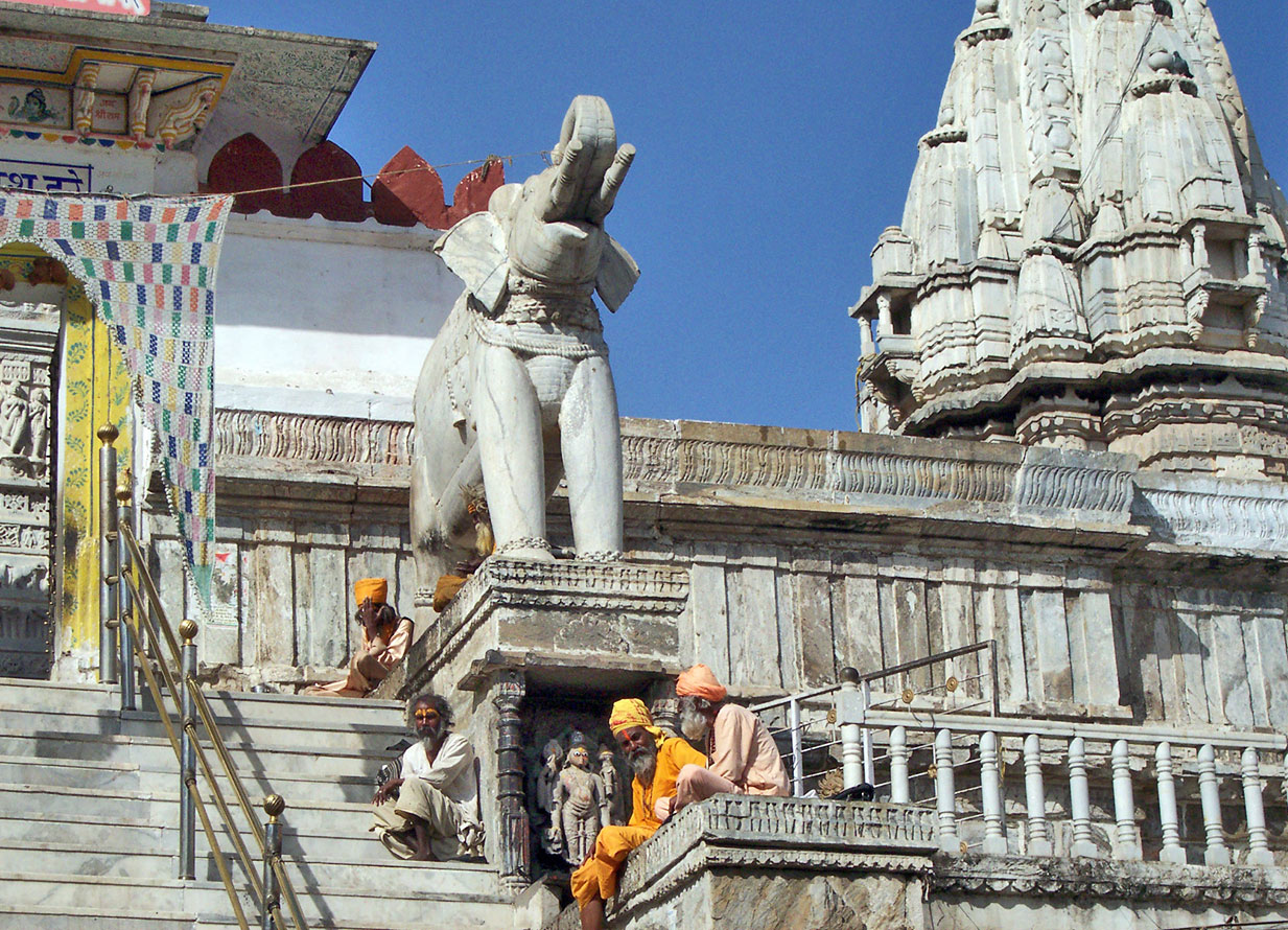 Saddhus Udaipur Rajasthan Indien