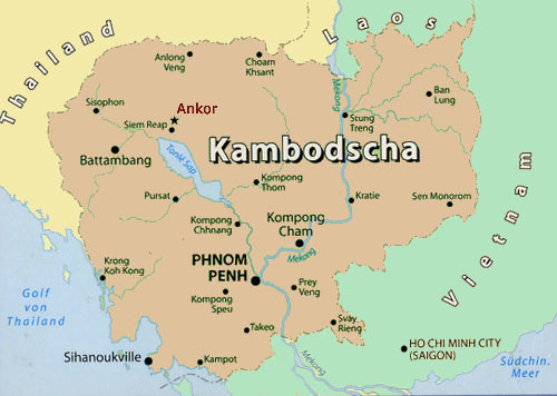 Kambodscha Landkarte Asienforever
