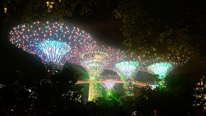 Illuminierten Supertrees Singapur Gardens by the Bay