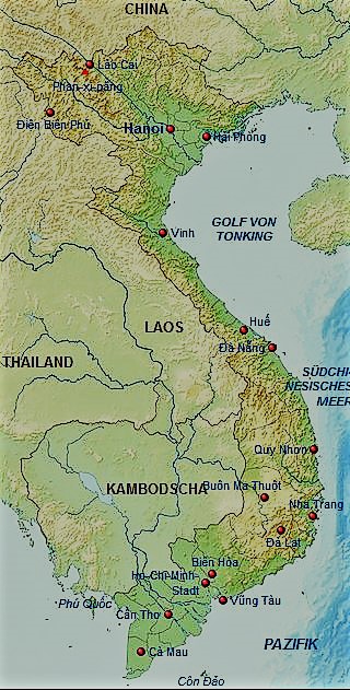 Landkarte Map Vietnam