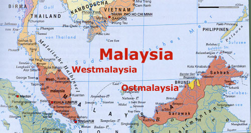 Malaysia Landkarte Asienforever