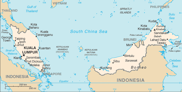 Malaysia Landkarte map