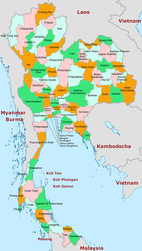 Thailand Landkarte Map