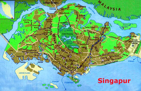 Singapur Landkarte Map